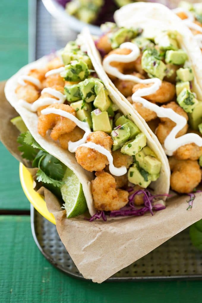 Crispy Shrimp Tacos: Avocado Relish & Cilantro Slaw Magic